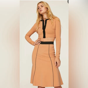 Victor Glemaud Circle Skirt with Black Trim